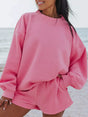 Ensemble sweat col rond coupe décontractée et short