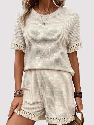 Ensemble top à pompons et short