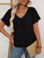 T-shirt col V manches courtes