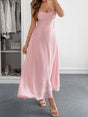 Texture Sweetheart Neck Backless Cami Dress