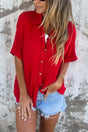 Chemise ample boutonnée manches courtes — grandes tailles