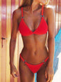 Ensemble bikini uni détail anneau