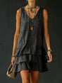 Robe sans manches col V ourlet volanté — grandes tailles