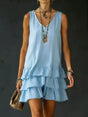 Robe sans manches col V ourlet volanté — grandes tailles