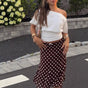 Polka Dot Midi Skirt