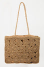 Cabas tressé motif carré