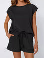 Ensemble t-shirt et short uni décontracté