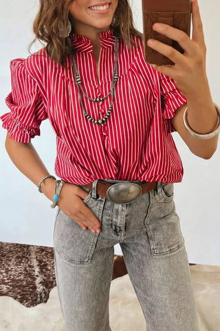Chemise rayée manches courtes