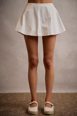 Jupe-short bouffante en denim SO ME dos smocké