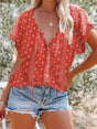 Chemise fleurie col V — grandes tailles