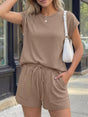 Ensemble t-shirt et short uni décontracté
