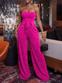 Combinaison bustier jambes larges à cordon