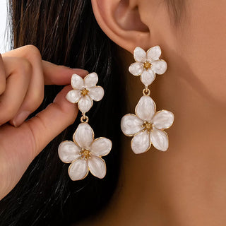 Boucles d'oreilles pendantes fleurs