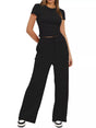 Ensemble top manches courtes et pantalon cordon