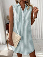 Robe chemise rayée sans manches