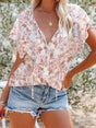 Chemise fleurie col V — grandes tailles