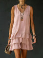 Robe sans manches col V ourlet volanté — grandes tailles