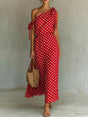 Robe longue à pois une épaule — grandes tailles