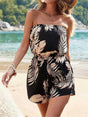 Combishort fleuri bustier taille élastique
