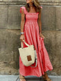 Full Size Gingham Smocked Ruffle Maxi Dress Plus Size