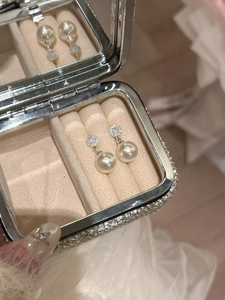 Boucles d'oreilles pendantes en perles