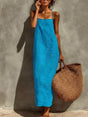 Robe longue en lin sans manches décontractée