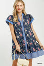 Robe courte fleurie ourlet volanté
