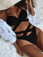 Ensemble bikini col halter croisé