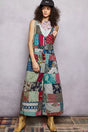 Combinaison patchwork sans manches jambes larges