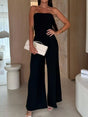 Combinaison bustier smockée jambes larges