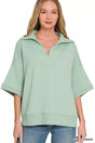 Pull Zenana scuba col polo manches courtes