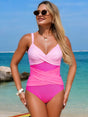 Maillot une pièce bicolore volanté