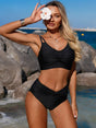 Ensemble de bain taille haute torsadé