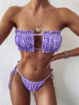 Bikini froncé bordé de volants
