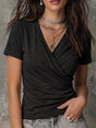 T-shirt croisé manches courtes — grandes tailles