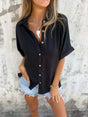 Chemise ample boutonnée manches courtes — grandes tailles