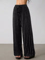 Pantalon large rayé à cordon