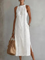 Full Size Sleeveless Lace Trim Midi Dress Plus Size