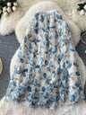 Apricot Bottom Blue Flower