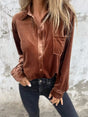 Chemise en velours manches longues — grandes tailles
